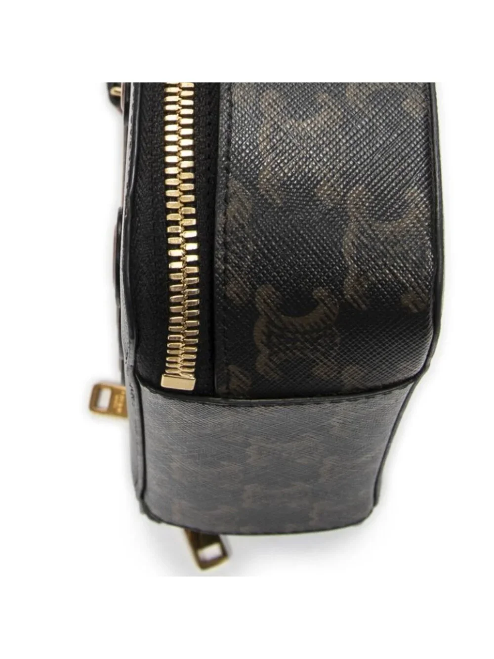 Celine Triomphe Half Moon Case Shoulder Bag Brown Canvas